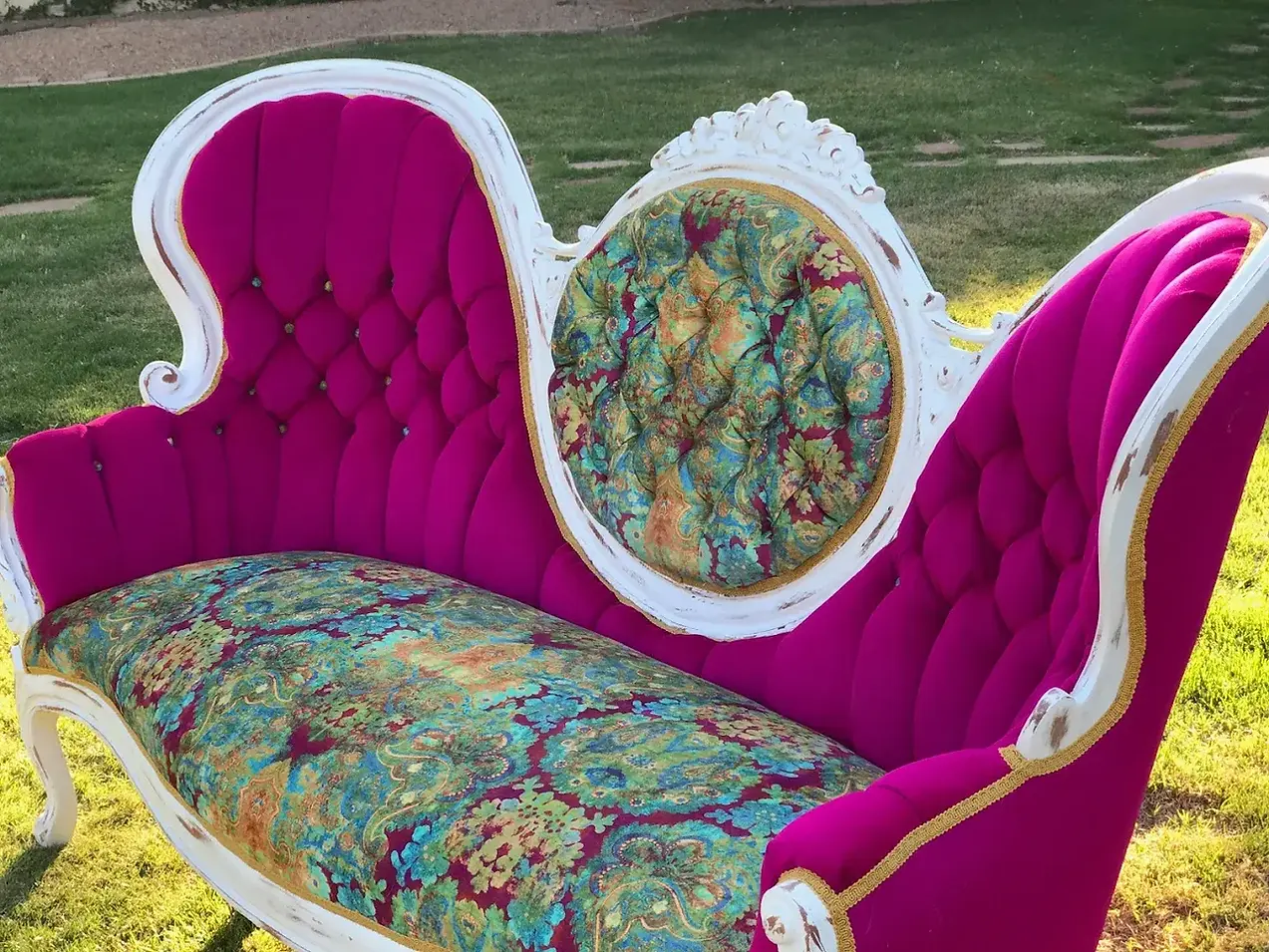 Reupholstered sofa